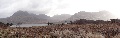 (17c) The distinctive outline of Beinn Alligin (left), Beinn Dearg (centre), and the west half of Liathach (right), from near Balgy on the south side of the loch.