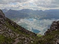 (38) The Loch from the summit of Sgorr a' Chadail:  similar to photo (2), but here we see the mirror of sky and sea more clearly.  July.