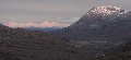 (41) On the right is the last sun on the top of Sgùrr Dubh, with the frozen Lochan Neimhe below, while on the left the distant Fannaichs steal the show.
