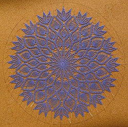 Blue pineapple doily