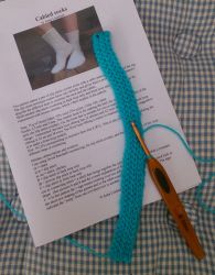 Cabled slip-stitch socks