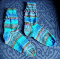 Blue and green simply splendid socks