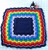 Rainbow feather and fan blanket