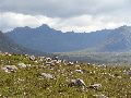Liathach, framed by Beinn A'Cheircaill (left) and Beinn Dearg (right)