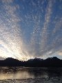 Once the colour faded, streaky cloud took over:  much of the sky seemed to radiate from across the Loch: