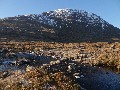 The stepping stones over what becomes the Allt Beithe (via Loch an Uillt-bheithe), the outflow from Loch an Eoin.  The burn was low and we found it easier to paddle than use the stones!  Beinn na h'Eaglaise in the background.
