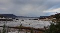 Looking back:  a sharp angle in the precipitation behind us - a sign of snow on its way...?  But for now, it was time to meet Murdoch, Mairi and John MacDonald at Jo's place - a great end to an extraordinary holiday.